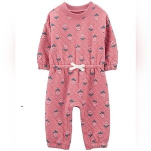 💥5/$30 Carter's Baby Girls Double Knit Long Sleeve Jumpsuit